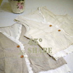 簡單米色系柔軟棉質可釦式大蕾絲邊口袋背心-V0703016R2