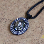 韓系時尚合金鑲鑽貴氣寶石項鍊-N0601002J1