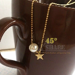 正韓珍珠星星氣質金色短鍊飾品-N05110902J
