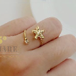 全新商品正韓繞指海星造型小鑽氣質金色戒指-O16061001J